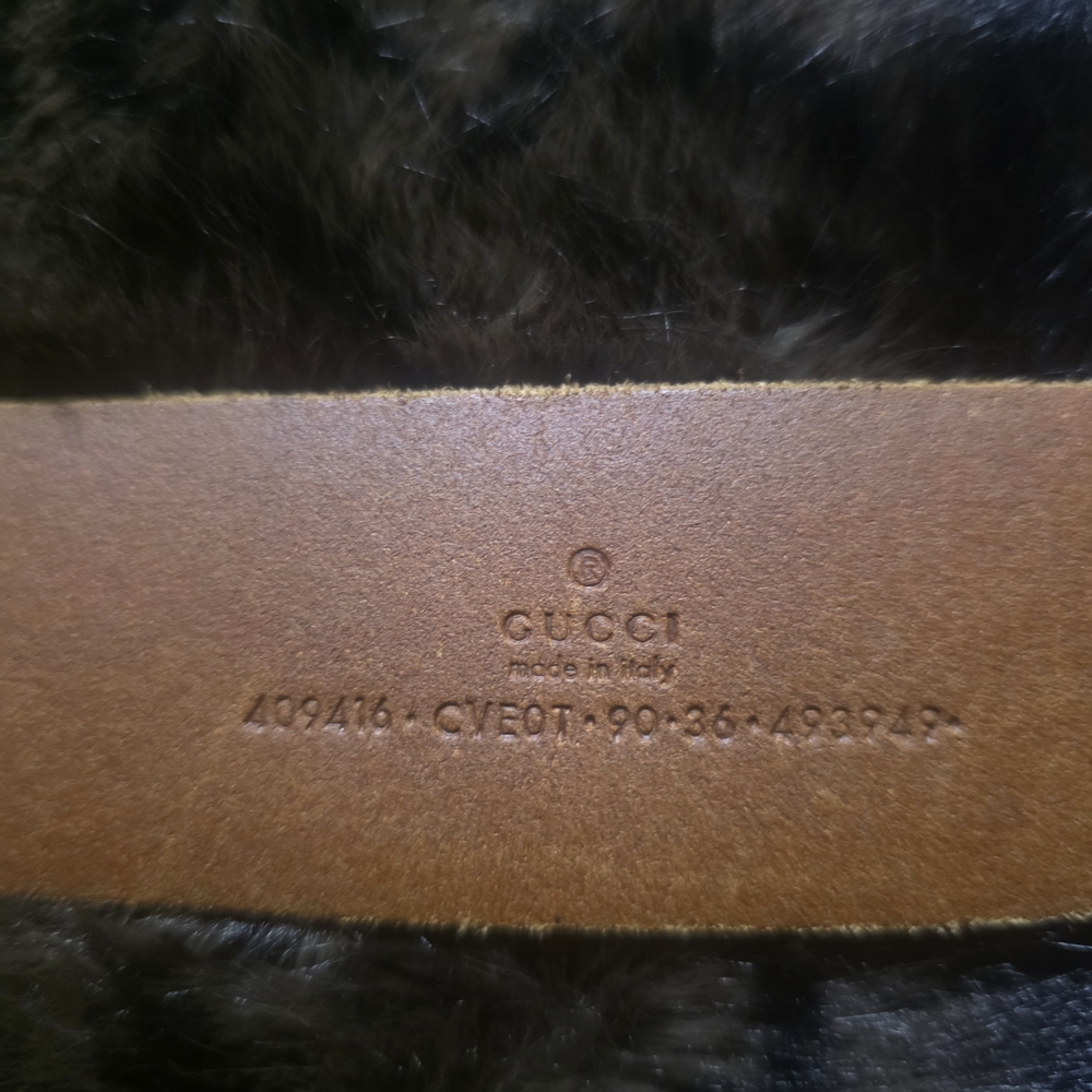 Gucci Brown Belt with Gold GG Buckle - Picture 3 of 4
